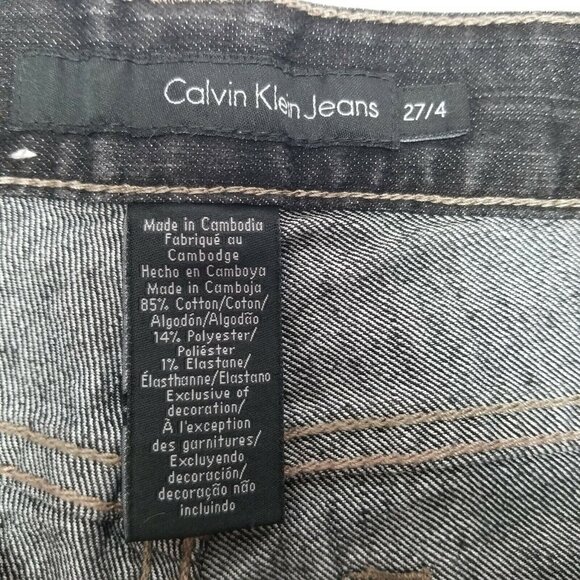 Calvin Klein Jeans women Ankle Skinny Jeans Slim Fit Zipper Fly Black 27/4 - Picture 6 of 9